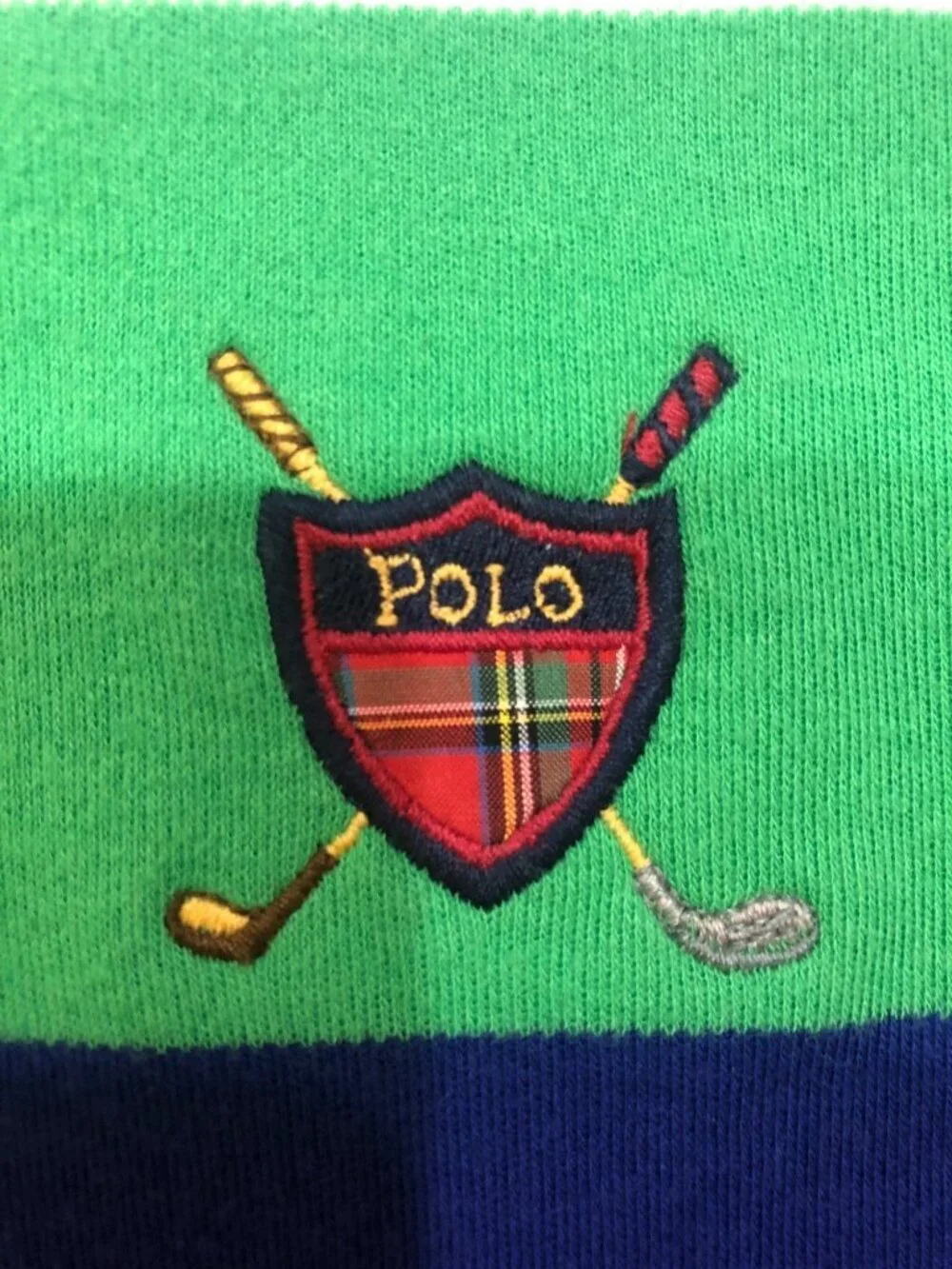 Vintage Polo Ralph Lauren 100% Cotton Multicolor Wide Stripe Golf Polo Size L